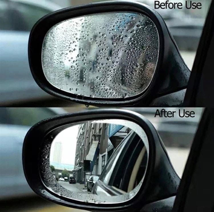 2 Pcs Rain Proof Side Mirror Glass, Anti Fog Film, Anti Water Mist Rainproof Film, Universal Soft Sticker Auto Accessories Film