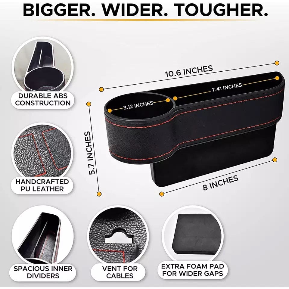 Set Of 2 Car Seat Storage Box, Car Slit Pocket, Left / Right Car Storage Box, Car Multifunctional Storage Box, Car Clearance Storage Box, Car Pocket Organizer, Car Seat Organizer, Gap Filler Pocket