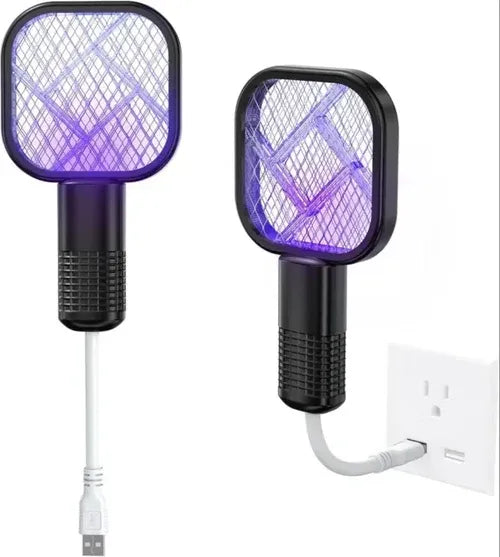 Mini USB Electric Mosquito Racket, Rechargeable Summer Fly Swatters Trap, Mosquito Swatter UV Light Sharp Sparking Racket