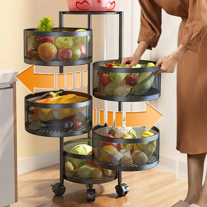 Premium Round Metal Trolley By GHARBAAR