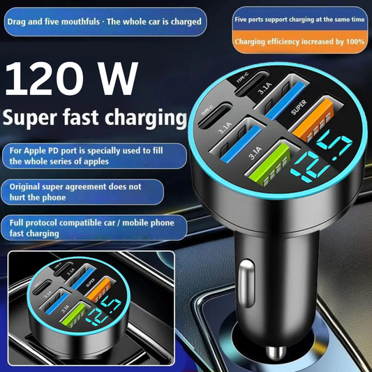 FlashVolt 2C Car Charger PD Fast Charging With Digital Display