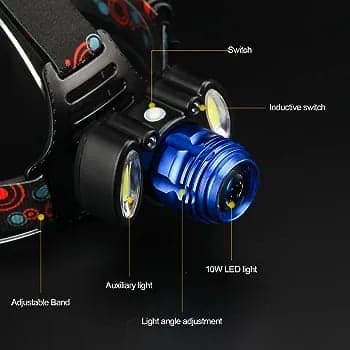 Led Head Lamp, Camping Hunting Lantern Head Torch, Long Shot Superlight, Adjustable Waterproof Headlamp Flashlight, Rechargeable Headlight Torch, Zoom Hunting Lamp Torch Light, Super Beam Head Light,