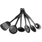 Non-Stick 6 Cooking Spoons/Utensils Set Black