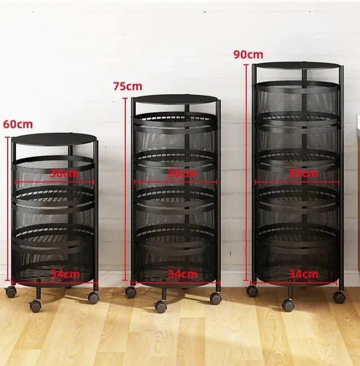 Premium Round Metal Trolley By GHARBAAR