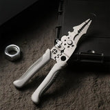 Multifunctional Wire Stripper Pliers - Stainless Steel Ergonomic Grip, No Assembly Required, Portable Cable Stripper & Crimper Tool for Electricians