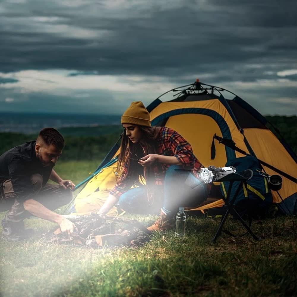 Omni Cop Flashlight, Super Bright LED Flashlight With Safety Hammer, Portable Work Light, Outdoor Adventure Lighting, Long Distance Beam Rescue Flashlight, Multifunctional 4 Modes Flashlight, Torch with Hammer Window Glass and Seat Belt Cutter
