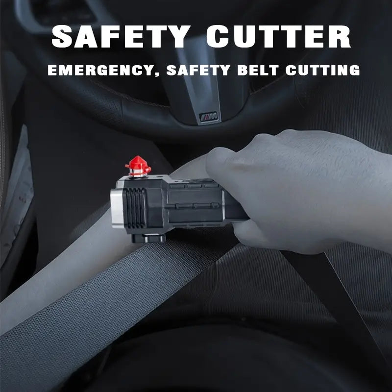 Omni Cop Flashlight, Super Bright LED Flashlight With Safety Hammer, Portable Work Light, Outdoor Adventure Lighting, Long Distance Beam Rescue Flashlight, Multifunctional 4 Modes Flashlight, Torch with Hammer Window Glass and Seat Belt Cutter