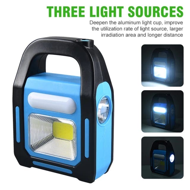 3 In 1 Solar Lantern, USB Rechargeable Hand Lamp, Handheld Work Light Flashlight, Multifunctional Waterproof Emergency Handheld Lamp, 3 Light Spotlight
