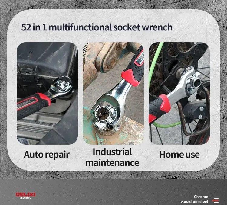 Double Head Torque Socket Wrench , 8 In 1 Socket Wrench, Multifunctional Spanner With 360 Degree Rotating Head, Multi Spanner Tool, Furniture Car Repair Spline Bolts Wrench, Multipurpose Tiger Socket Wrench, Universal Hand Tool Wrench.