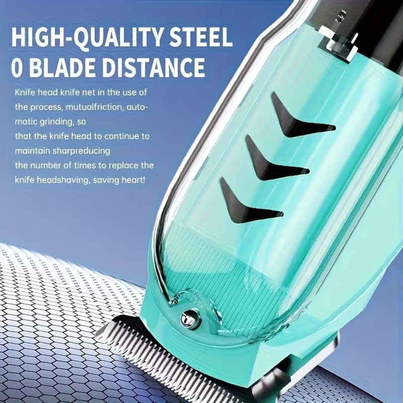 Professional Wireless Rechargeable Hair Clipper Trimmer With Transparent Cover LED Display