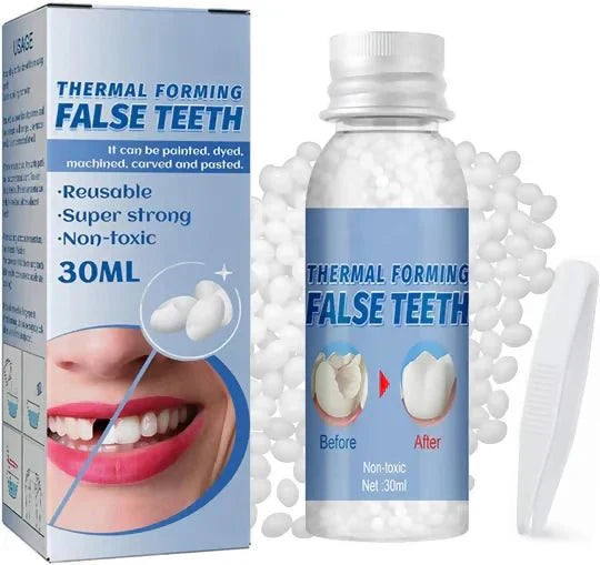 Moldable False Teeth, Tooth Repair Granules, Tooth Beads, Temporary Filling for Rooth, Broken Tooth Repair Kit, Thermal Fitting Beads for Snap on Instant and Confident Smile