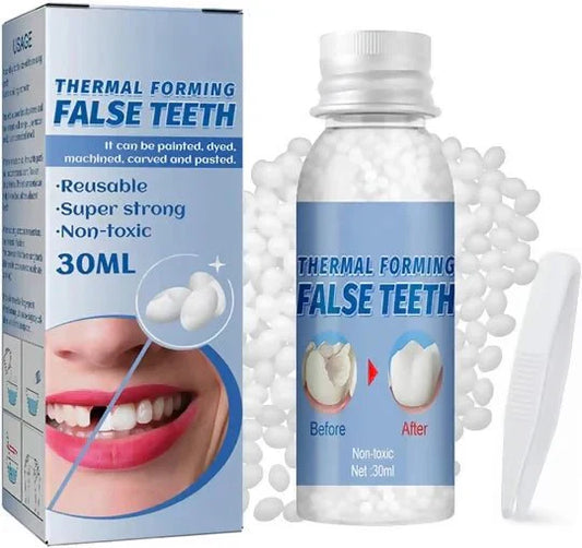 Moldable False Teeth, Tooth Repair Granules, Tooth Beads, Temporary Filling for Rooth, Broken Tooth Repair Kit, Thermal Fitting Beads for Snap on Instant and Confident Smile